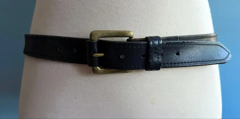 DOCKERS Heavy Duty Distressed Black Leather Belt Mens sz 44